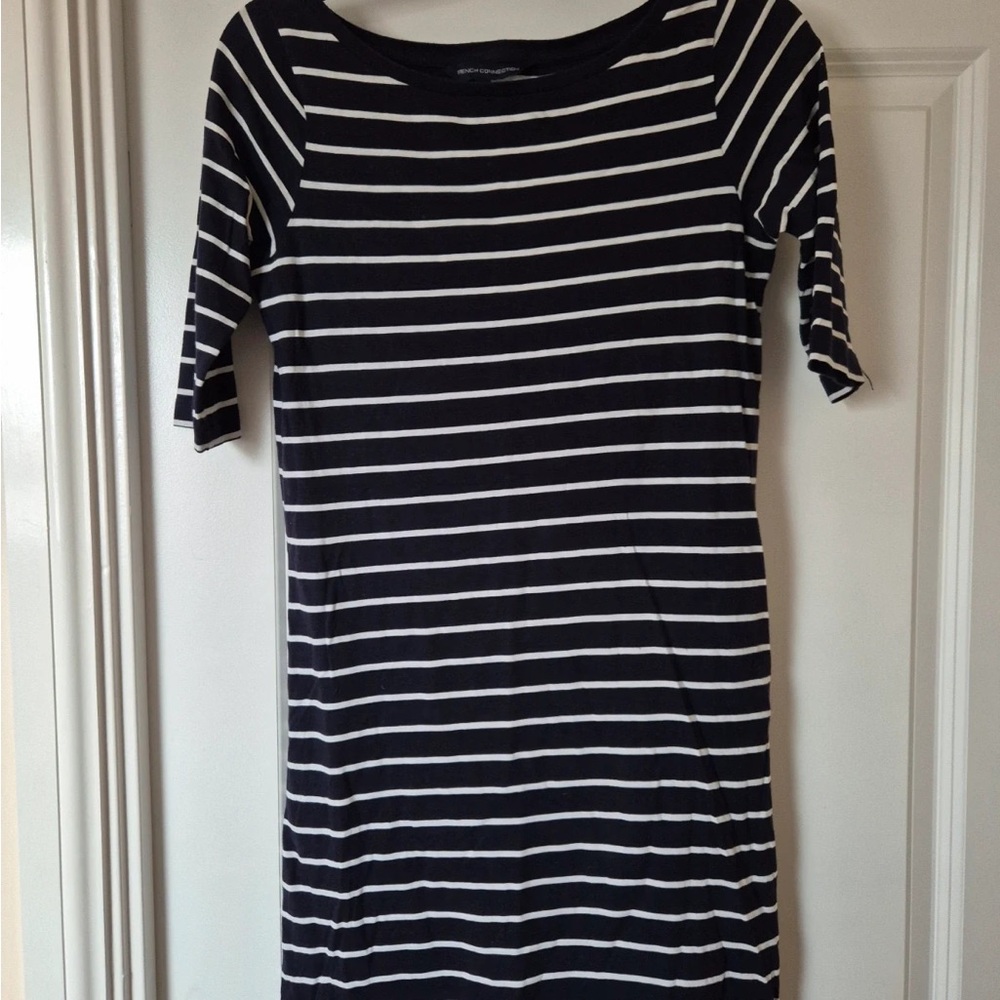 Navy and White Striped Dress